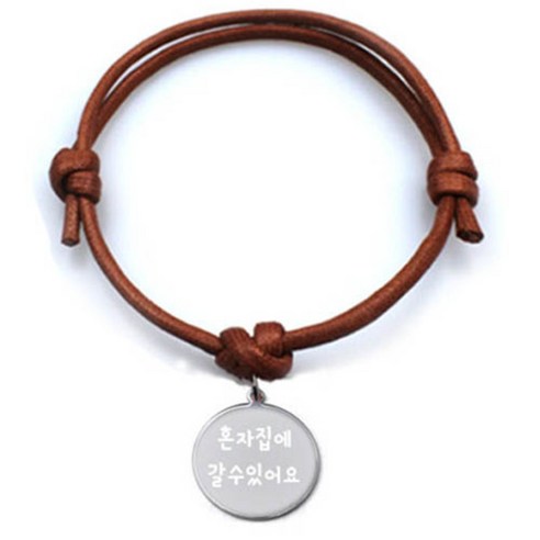 펫츠룩 굿모닝 카라멜 반려동물 목걸이 M + 메탈원형 팬던트 S, 실버(혼자집에갈수있어요), 1개