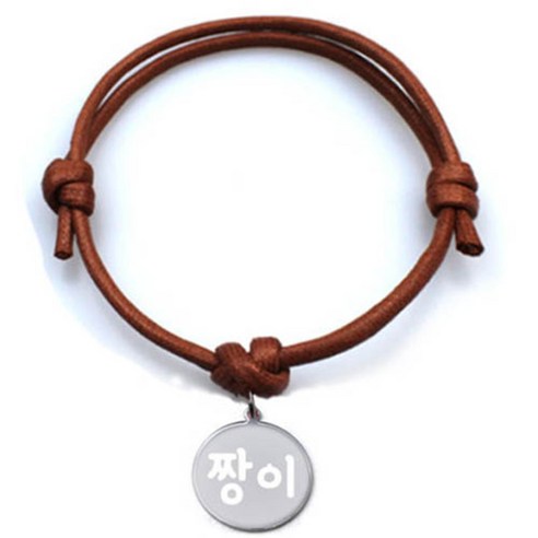 펫츠룩 굿모닝 카라멜 반려동물 목걸이 M + 메탈원형 팬던트 M, 실버(짱이), 1개