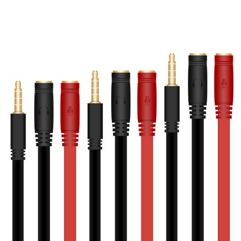 칼론 4극 헤드셋 변환 Y형케이블 3p, APC-A12, 블랙레드, 1개