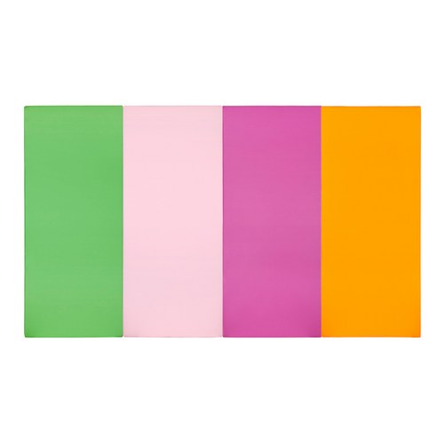 퍼니존 퍼니테라피 그린 비비드 시리즈 유아 폴더 매트, 그린 + 베이비 핑크 + 핫핑크 + 오렌지