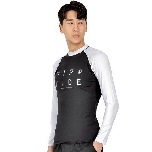 헤링본 남성용 배색 래쉬가드 상의 R202
