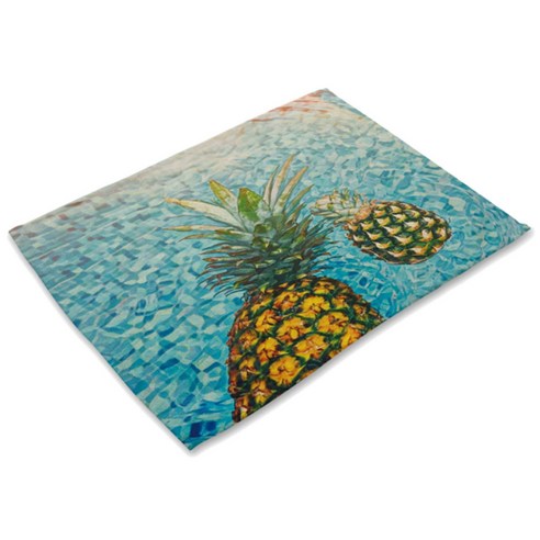 리빙팝 파인애플 일러스트 테이블매트, 12, 42 x 32 cm