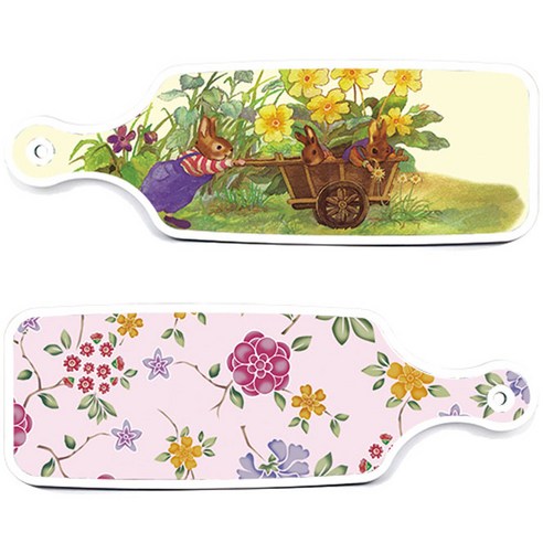로엠디자인 카사로메오화단 서빙 도마 2p 세트, 카사로메오화단, 로맨틱레드floral연분홍색, 1세트