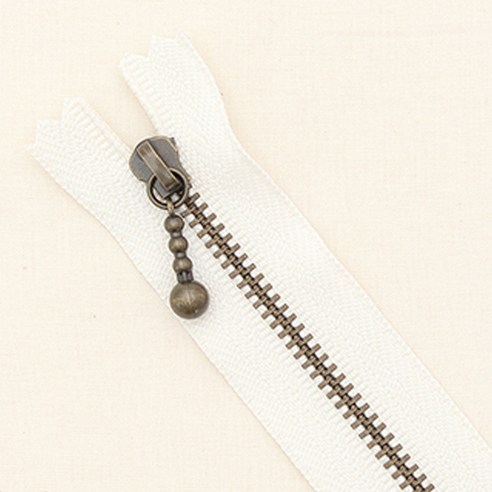 YKK 앤틱 지퍼 25cm, 아이보리, 4개입