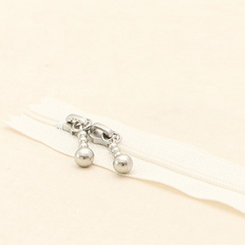 YKK 슬림 코일 지퍼 파스텔 50cm, 백아이보리, 10개입