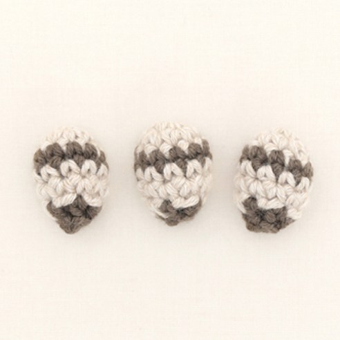 하마나카 심플 니트모티브 악세서리 장식 큐티봉봉, H457-740(아이보리+카키), 2개