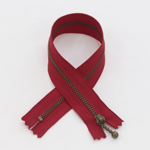 YKK 머스트 앤틱 지퍼 30cm, 딥레드, 10개입