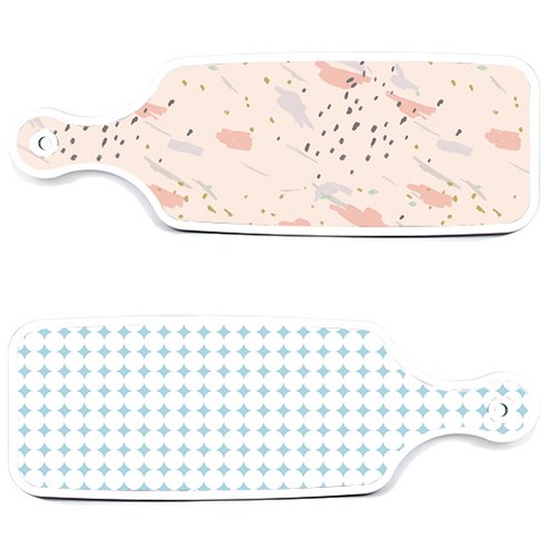 로엠디자인 서빙 도마 보드 2p 원형패턴파스텔블루 세트, 원형패턴파스텔블루, 패턴자국, 1세트
