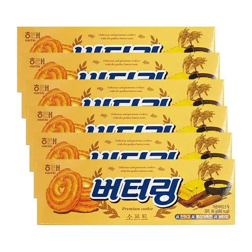 해태제과 버터링 소프트, 86g, 6개