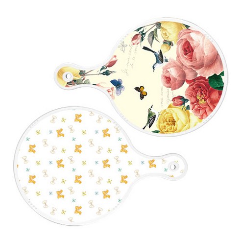 로엠디자인 서빙 원형 보드 도마 PrettyRoses 2p 세트, PrettyRoses, 리본, 1세트