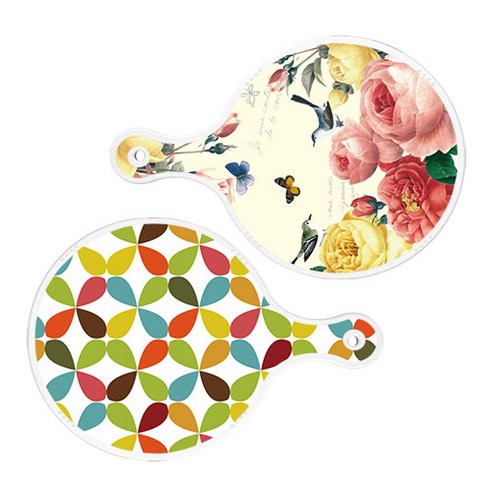 로엠디자인 서빙 원형 보드 도마 PrettyRoses 2p 세트, PrettyRoses, 플로랄리패턴, 1세트