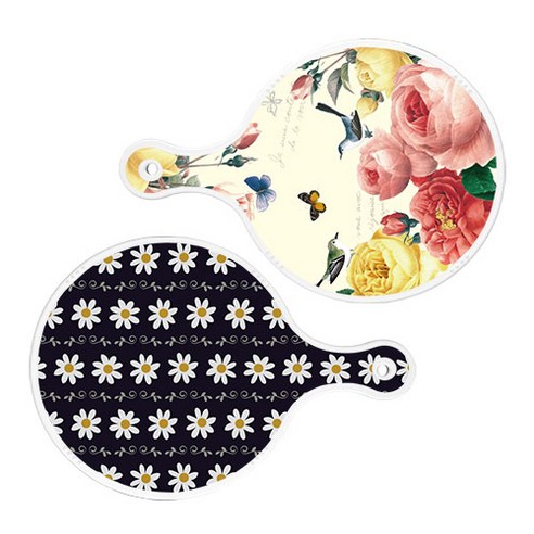 로엠디자인 서빙 원형 보드 도마 PrettyRoses 2p 세트, PrettyRoses, 클래식플라워, 1세트