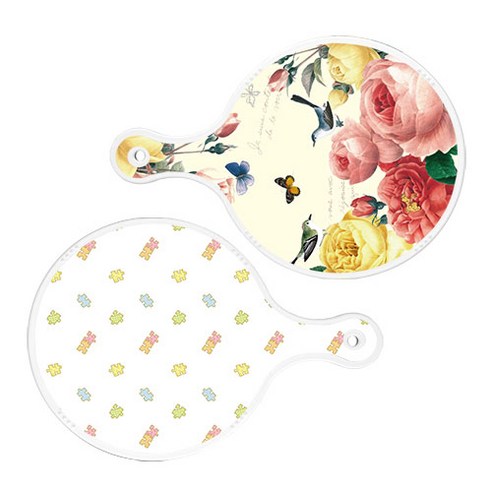 로엠디자인 서빙 원형 보드 도마 PrettyRoses 2p 세트, PrettyRoses, 퍼즐, 1세트