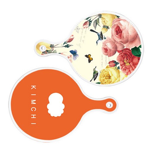 로엠디자인 서빙 원형 보드 도마 PrettyRoses 2p 세트, PrettyRoses, 김치주황, 1세트
