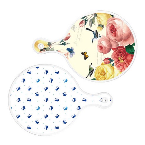 로엠디자인 서빙 원형 보드 도마 PrettyRoses 2p 세트, PrettyRoses, 팽귄, 1세트