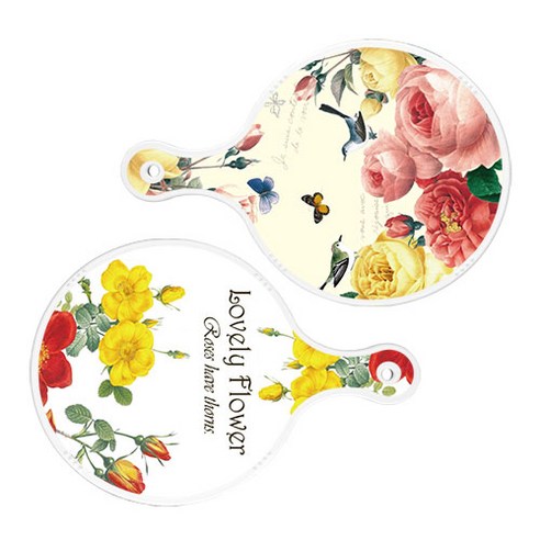 로엠디자인 서빙 원형 보드 도마 PrettyRoses 2p 세트, PrettyRoses, LovelyFlower, 1세트