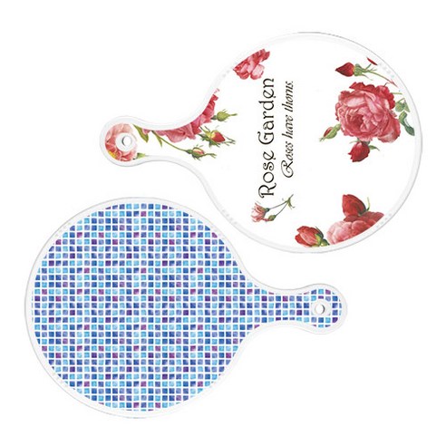 로엠디자인 서빙 도마 보드 2p RoseGarden원형 세트, RoseGarden원형, 블루타일원형, 1세트