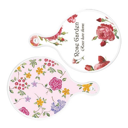 로엠디자인 서빙 도마 보드 2p RoseGarden원형 세트, RoseGarden원형, 로맨틱레드floral연분홍색원형, 1세트