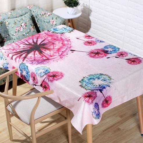 이코디 블라썸 가든 테이블 보, 핑크 플라워, 90 x 140 cm