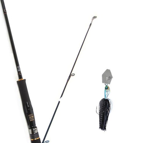 원다 아발론 스피닝 루어낚싯대 702M + 다미끼 스커트베이트 트램블 지그 14.2g, 05 BLACK BASS