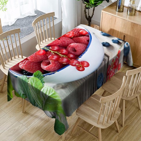 이코디 빅후르츠 프레쉬 테이블보, 라즈베리, 153 x 214 cm