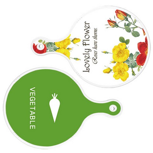 로엠디자인 서빙 도마 2p Lovely Flower 원형 보드 세트, Lovely Flower 원형, 채소 그린 원형, 1세트