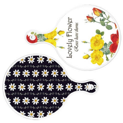 로엠디자인 서빙 도마 2p Lovely Flower 원형 보드 세트, Lovely Flower 원형, 클래식 플라워 원형, 1세트