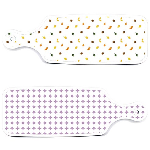 로엠디자인 서빙 도마 보드 2p 원형패턴 파스텔 보라 세트, 원형패턴파스텔보라, 도토리화이트, 1세트