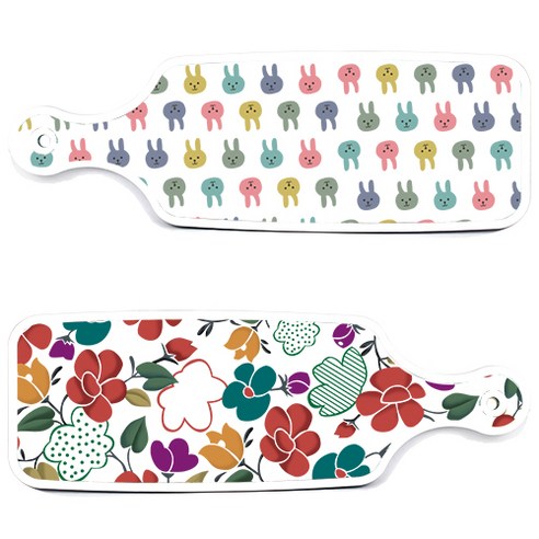 로엠디자인 floral 목련 혼합보드 서빙 도마 2p 세트, floral 목련 혼합보드, 토끼보드, 1세트