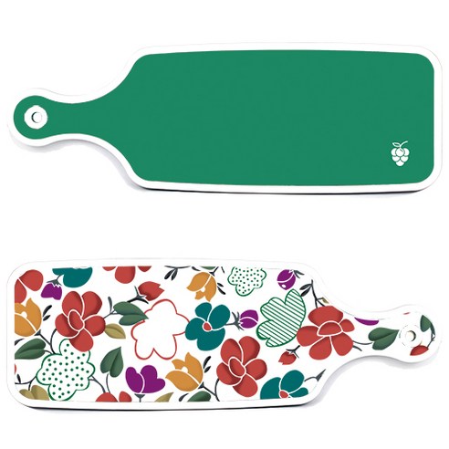 로엠디자인 floral 목련 혼합보드 서빙 도마 2p 세트, floral 목련 혼합보드, 그린보드, 1세트