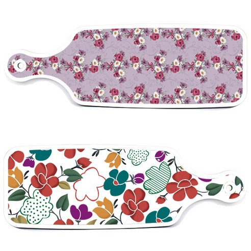 로엠디자인 floral 목련 혼합보드 서빙 도마 2p 세트, floral 목련 혼합보드, 벽람색플라워보드, 1세트