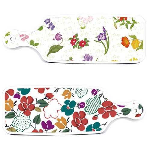 로엠디자인 floral 목련 혼합보드 서빙 도마 2p 세트, floral 목련 혼합보드, 플라워동백보드, 1세트