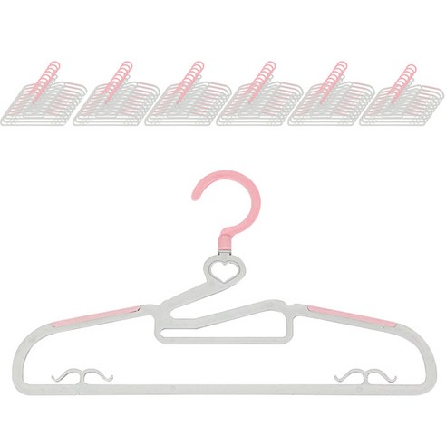 데코즈인 데코 프리미엄 회전 옷걸이, 핑크, 70개입