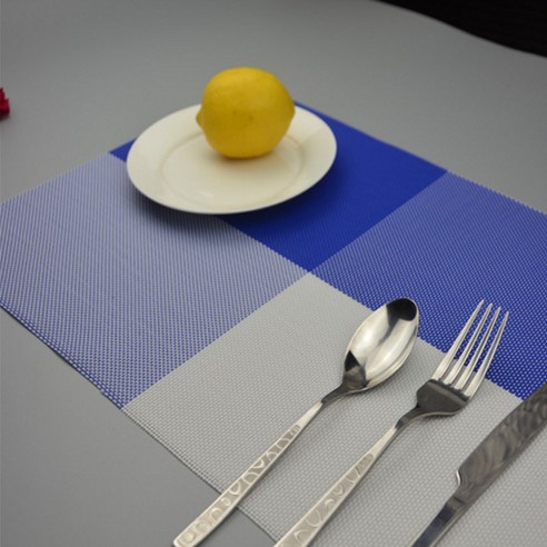블럭마트 주방 모던 식탁매트 5p, 블루, 30 x 45 cm