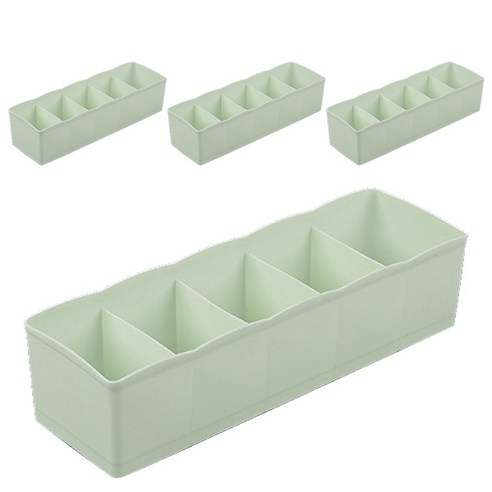 마켓감성 5칸 다용도 속옷정리함 딥그린, 4개입