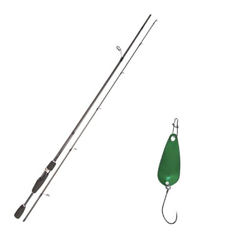 YGF 블루포스 스타젠 루어낚싯대 S63L + 다미끼 메탈지그 앤 피카 스푼 B 2.8g, 011 PEARL GREEN