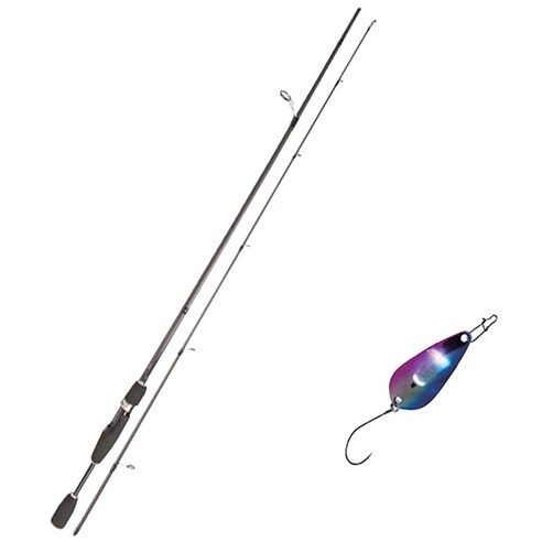 YGF 블루포스 스타젠 루어낚싯대 S63L + 다미끼크라프트 메탈지그 앤 피카 스푼 A 3.5g, 008 RAINBOW