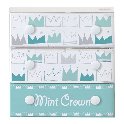 보노하우스 디자인 체스트 서랍장 3단, MINT CROWN, 1개
