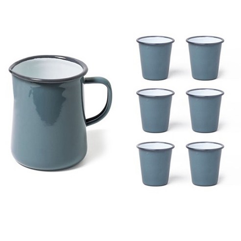 팔콘 저그 586ml + 머그 310ml x 6p 주스 세트 B, 그레이, 1개