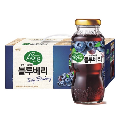 자연은 블루베리 음료 선물 세트, 180ml, 12개