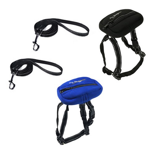 아리코 Dr.Mini 반려동물 가슴 스트랩 가방 2p + 리드줄 L 2 x 120 cm 2p, 랜덤 발송, 1세트