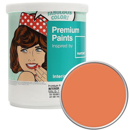 노루페인트 팬톤 내부용 실내벽면 저광 페인트 1L, 16-1344 Dusty Orange