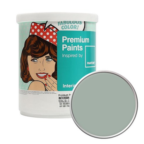 노루페인트 팬톤 내부용 실내 벽면 저광 페인트 1L, 15-5205 Aqua Gray