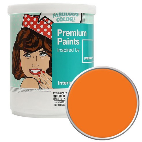 노루페인트 팬톤 내부용 실내벽면 저광 페인트 1L, 16-1356 Persimmon Orange