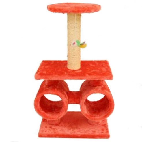 노랜드 고양이 캣타워 8021 길이 40cm x 너비 24cm x 높이 64cm, 레드, 1개