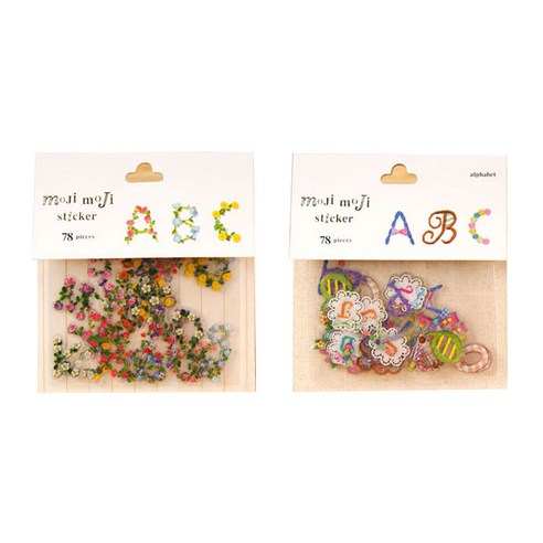 라이프포인트 알파벳 숫자 꽃알파벳 DIY 스티커팩 2p 세트, 10 꽃알파벳, 17 화환알파벳, 1세트
