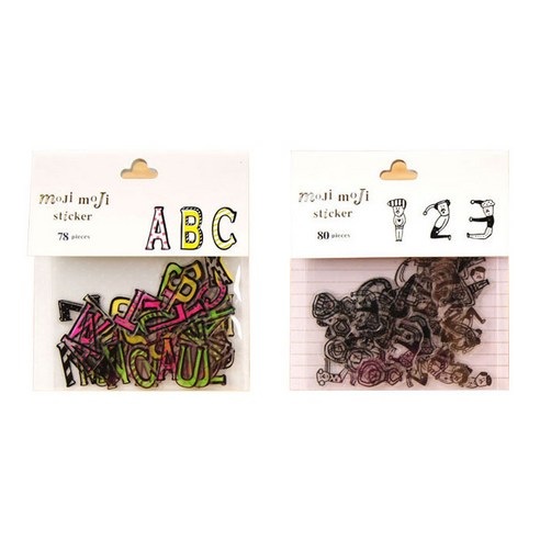 라이프포인트 알파벳 숫자 키치알파벳 DIY 스티커팩 2p 세트, 07 키치알파벳, 11 사람숫자, 1세트
