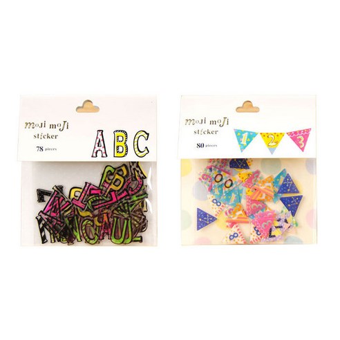 라이프포인트 알파벳 숫자 키치알파벳 DIY 스티커팩 2p 세트, 07 키치알파벳, 12 가렌드숫자, 1세트