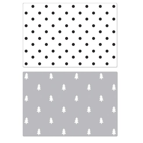 서머스트 실리콘 테이블매트 도트+ 포레스트, 화이트, 그레이, 425 x 295 mm