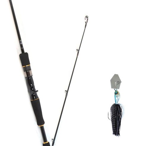 원다 아발론 루어낚싯대 632M 베이트 + 다미끼 스커트베이트 트램블 지그 10.7g, 05 BLACK BASS